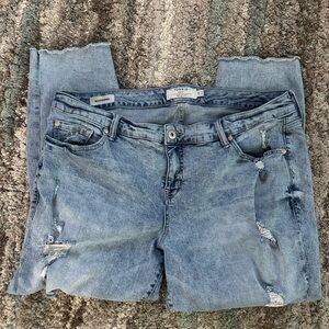 Torrid Blue Boyfriend Distressed Jeans